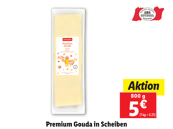 SalzburgMilch Premium Gouda in Scheiben 