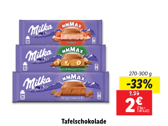 Milka Tafelschokolade 