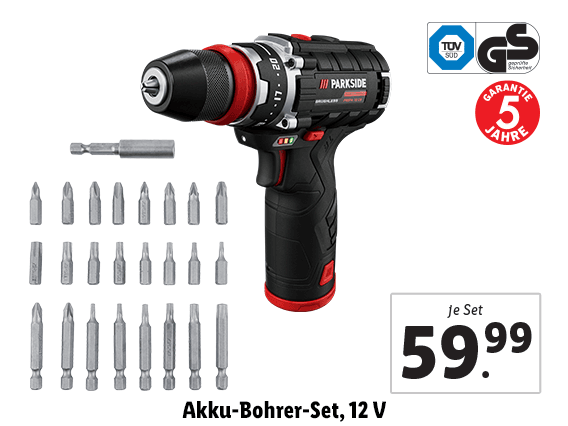  Akku-Bohrer-Set, 12 V 