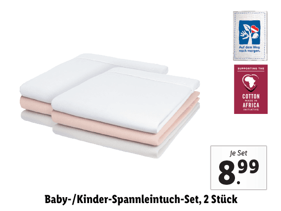  Baby-/Kinder-Spannleintuch-Set, 2 Stück 