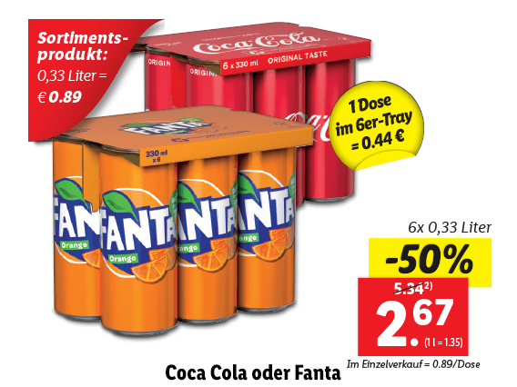  Coca Cola oder Fanta 