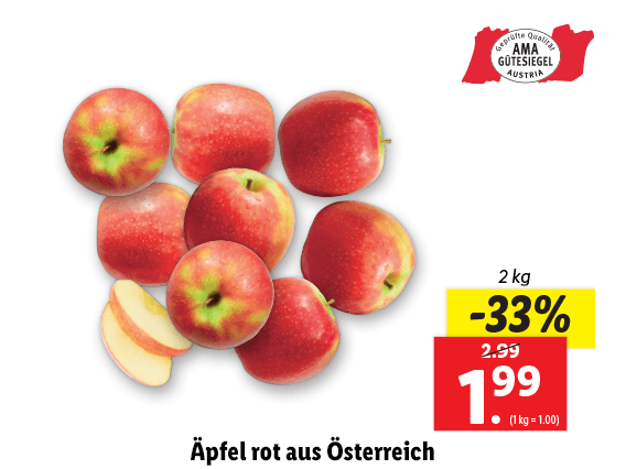  Äpfel rot aus Österreich 