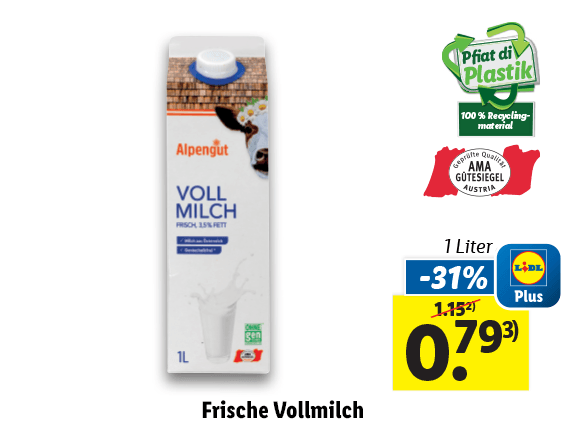 Frische Vollmilch