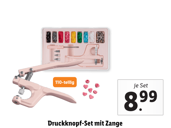  Druckknopf-Set mit Zange 