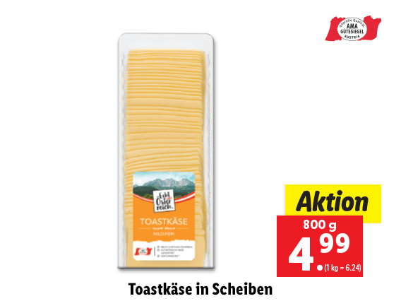 Toastkäse in Scheiben 