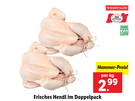 Frisches Hendl im Doppelpack 