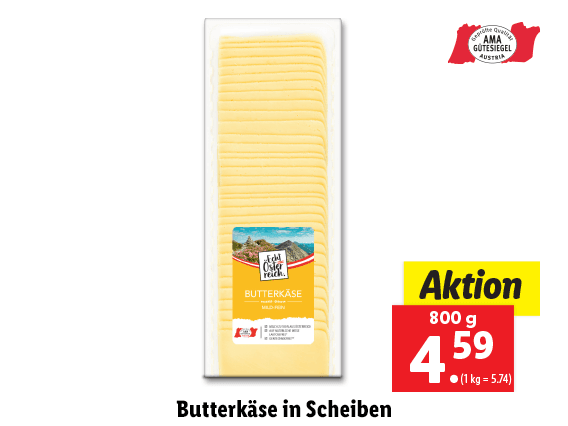 Butterkäse in Scheiben 