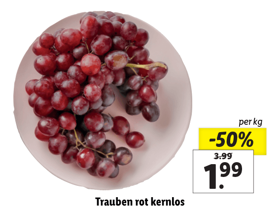 Trauben rot kernlos 