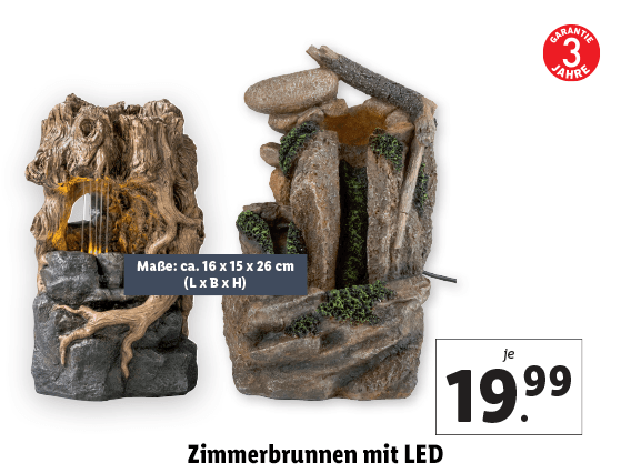 Zimmerbrunnen mit LED 