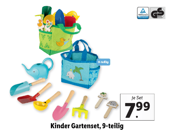 Kinder Gartenset, 9-teilig