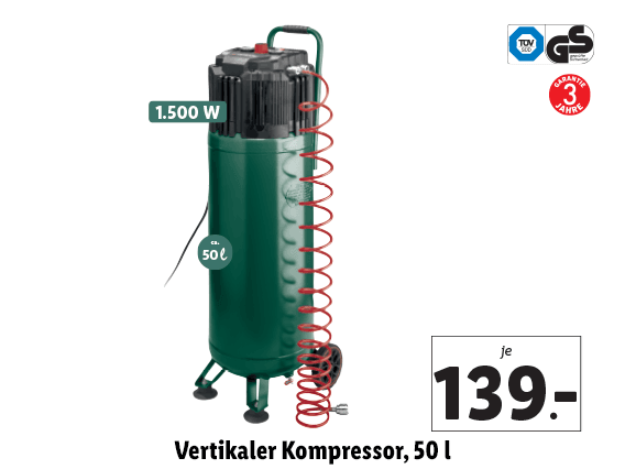 Vertikaler Kompressor, 50 l 