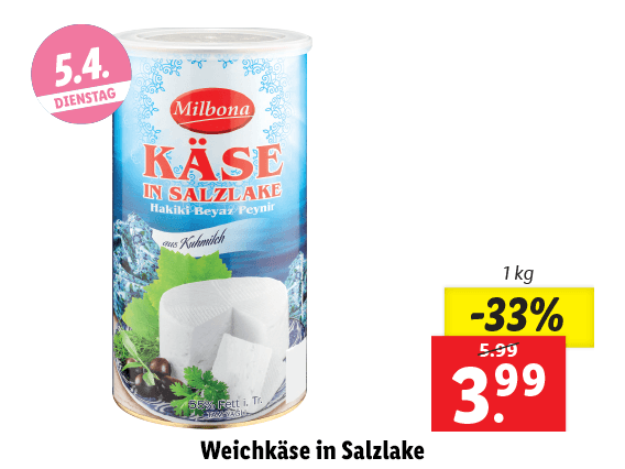 Weichkäse in Salzlake 