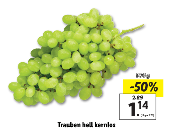 Trauben hell kernlos 