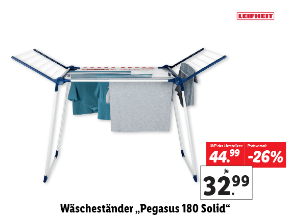 Leifheit Wäscheständer „Pegasus 180 Solid“ 