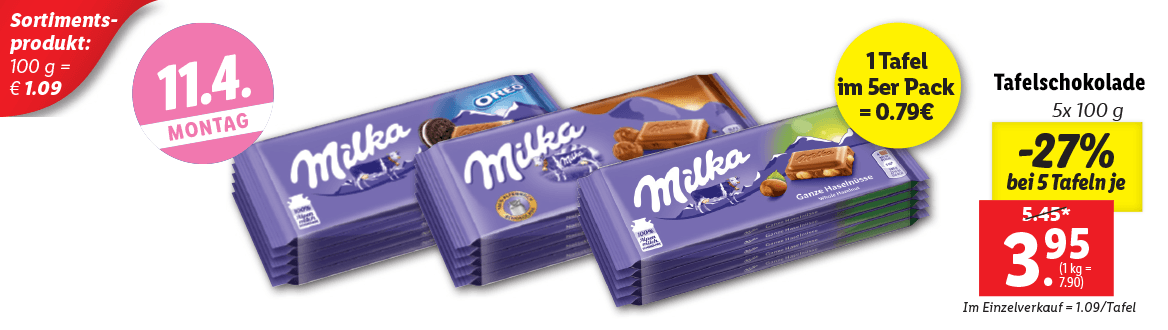 Milka Tafelschokolade 