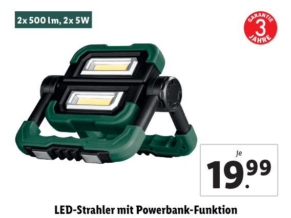 LED-Strahler mit Powerbank-Funktion 