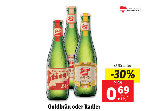 Stiegl Goldbräu oder Radler 