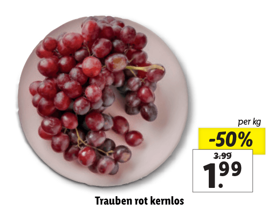 Trauben rot kernlos 