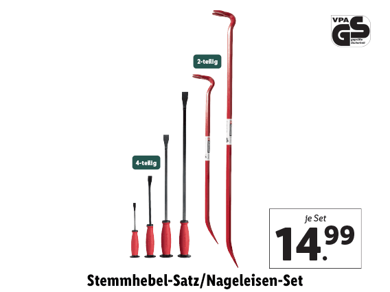 Stemmhebel-Satz/Nageleisen-Set 