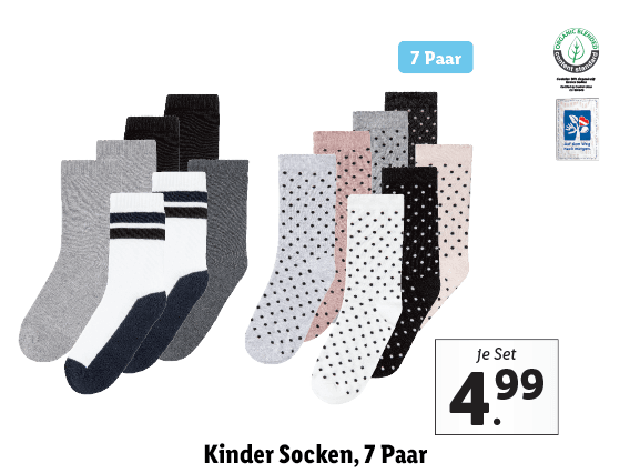 Kinder Socken, 7 Paar