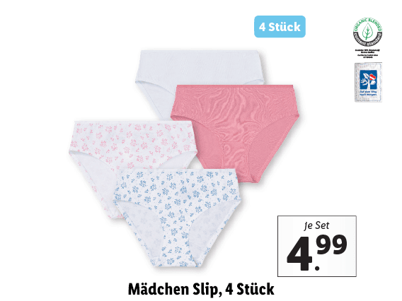 Mädchen Slip, 4 Stück