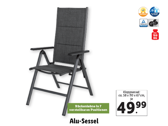 Alu-Sessel, Klappsessel 