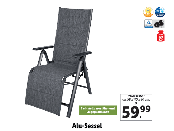  Alu-Sessel, Relaxsessel