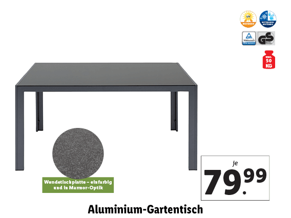 Aluminium-Gartentisch