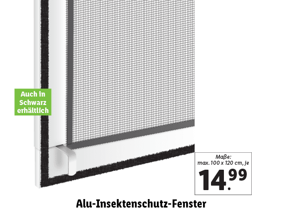 Alu-Insektenschutz-Fenster, max. 100 x 120 cm 