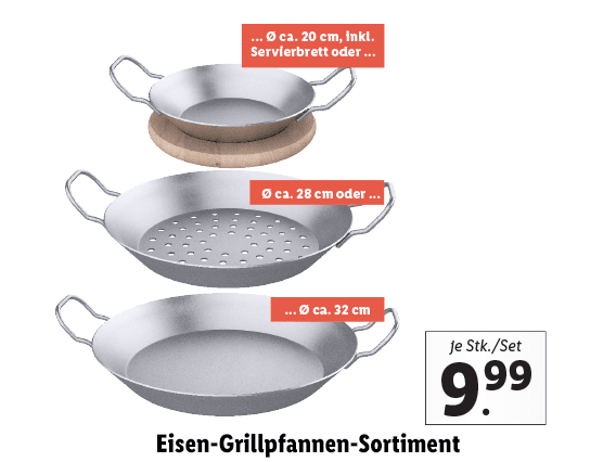 Grillmeister® Eisen-Grillpfannen-Sortiment 