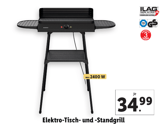 Grillmeister® Elektro-Tisch- und -Standgrill 