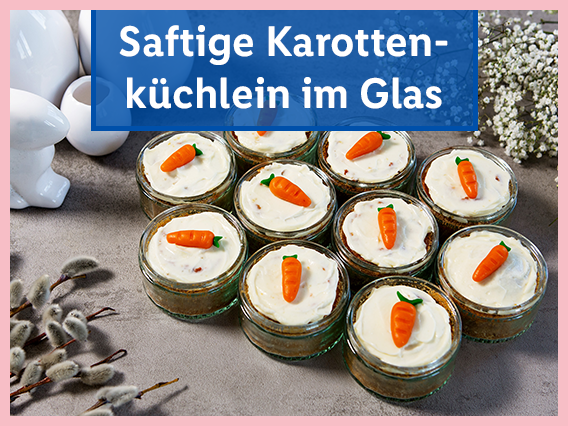 Saftige Karottenküchlein im Glas