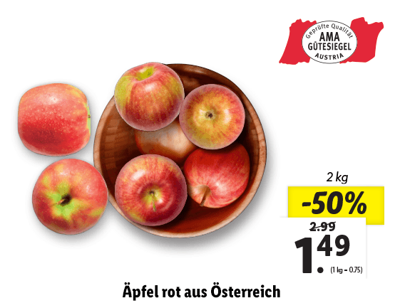 Äpfel rot aus Österreich 