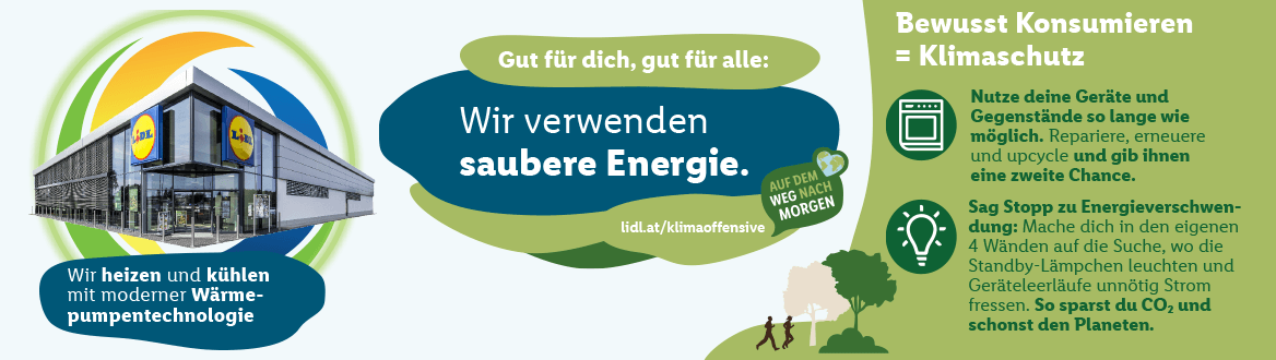 Wir verwenden saubere Energie