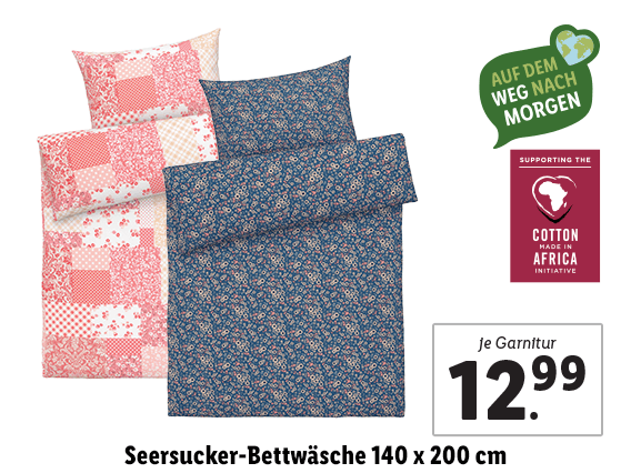 Seersucker-Bettwäsche, Normalgröße 