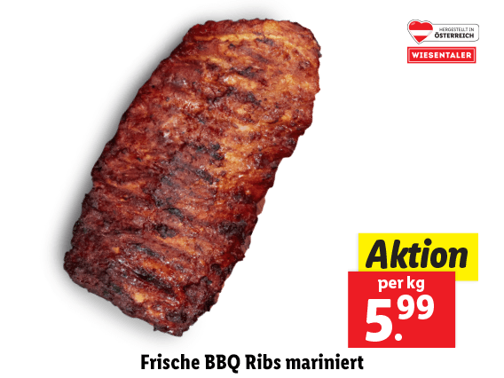 Frische BBQ Ribs mariniert 