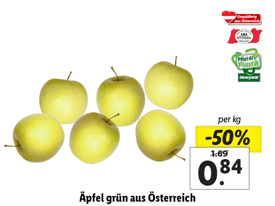 Äpfel grün aus Österreich 