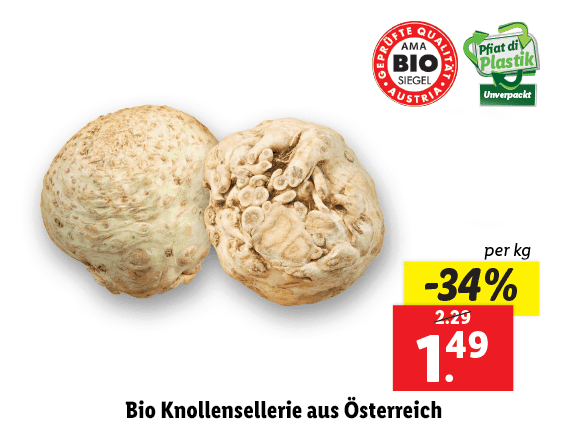 Bio Knollensellerie aus Österreich 