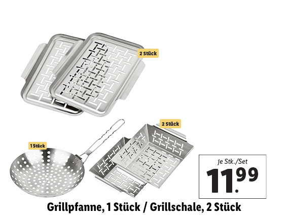 Grillpfanne, 1 Stück/Grillschale, 2 Stück