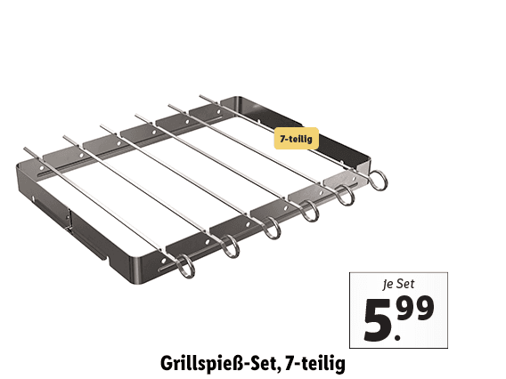 Grillspieß-Set, 7-teilig 
