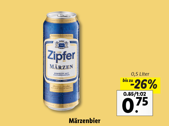 Zipfer Märzenbier oder Limetten Radler 