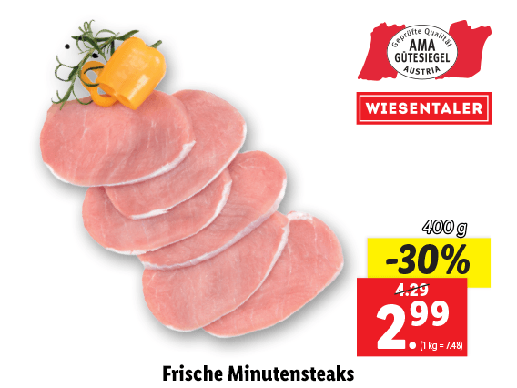 Frische Minutensteaks 