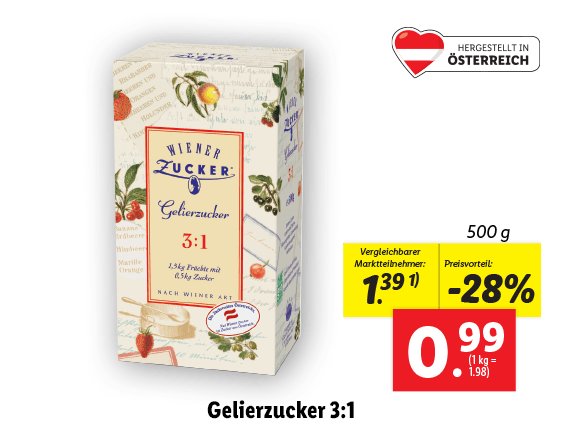 Wiener Zucker Gelierzucker 3:1 