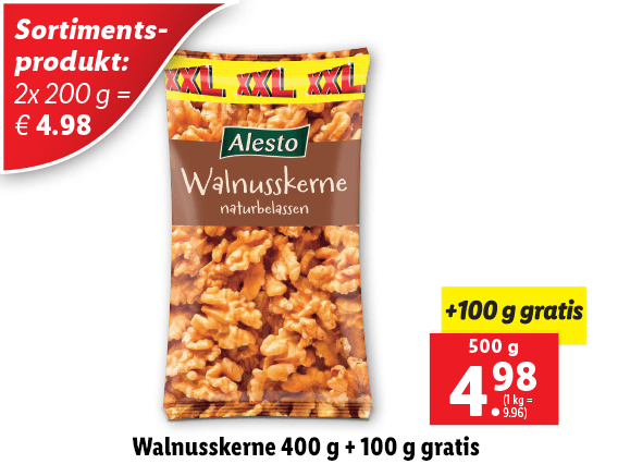 Walnusskerne 400 g + 100 g gratis