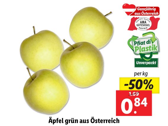 Äpfel grün aus Österreich 