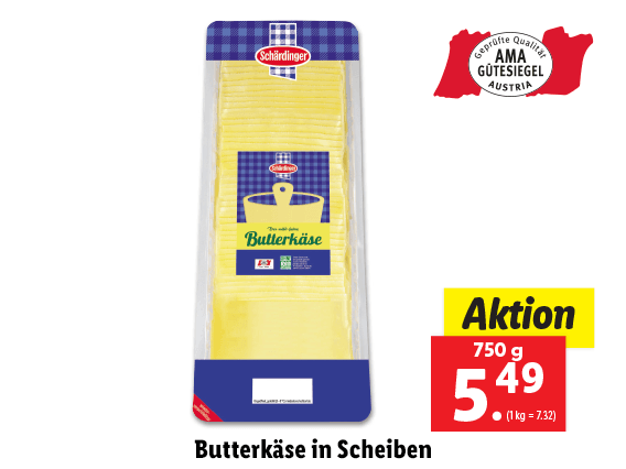 Schärdinger Butterkäse in Scheiben 