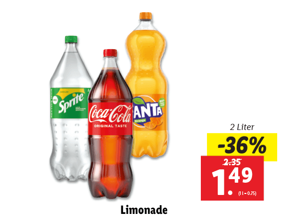 Coca Cola/Fanta/Sprite Limonade 