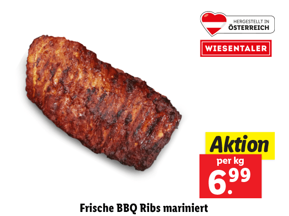 Frische BBQ Ribs mariniert 