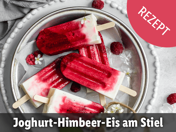 Joghurt-Himbeer-Eis am Stiel