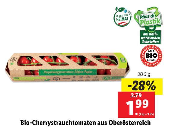 Bio-Cherrystrauchtomaten aus Oberösterreich